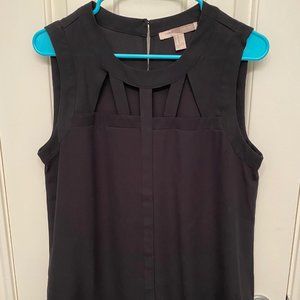Black tank with neckline cutouts